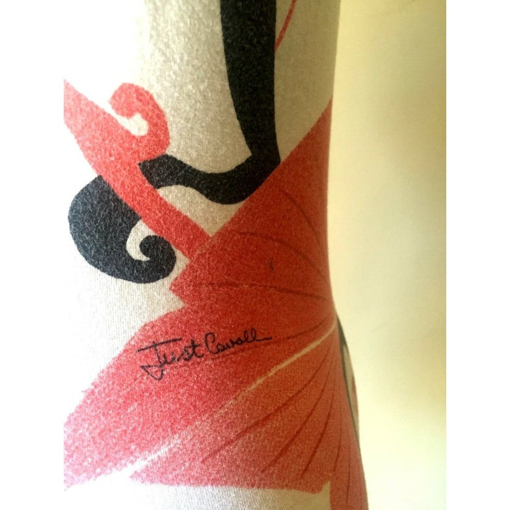 Just Cavalli Women's Tank Top Sleeveless White Red Black Size M 100% Authentic - Picture 6 of 9